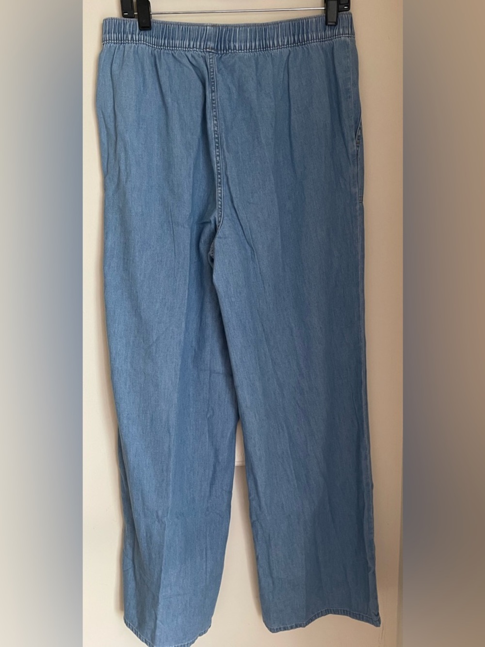 100% Cotton Denim Wide-Leg Pants - Picture 6 of 7